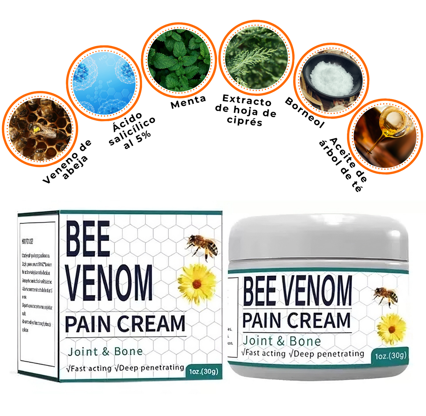 Crema para Articulacion y Berrugas Veneno de Abejas